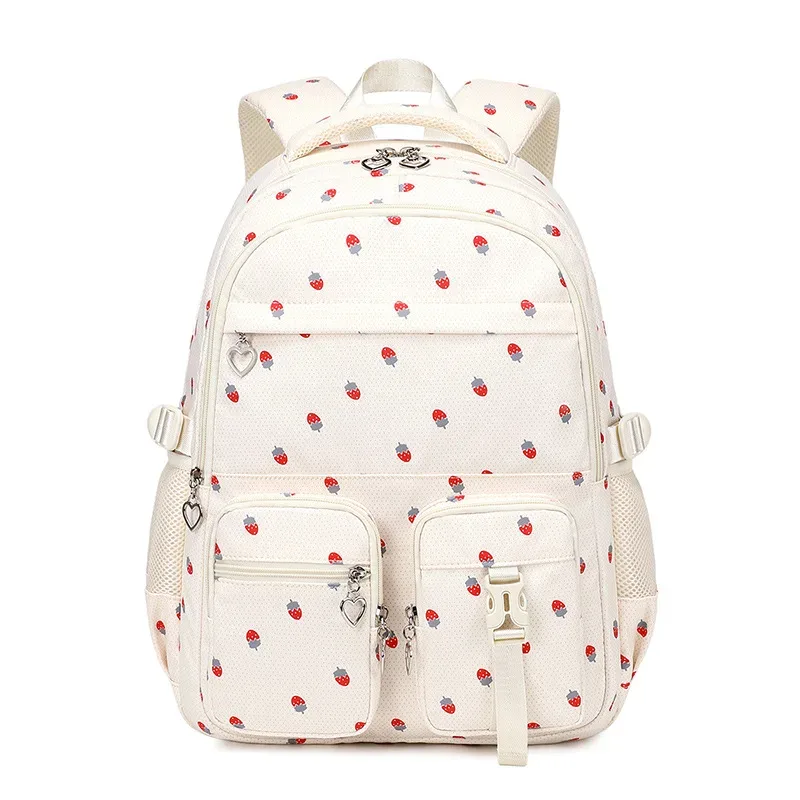 sac dos nylon fraise rouge blanc rose violet beige imperméable bandoulière poche téléphone voyager école