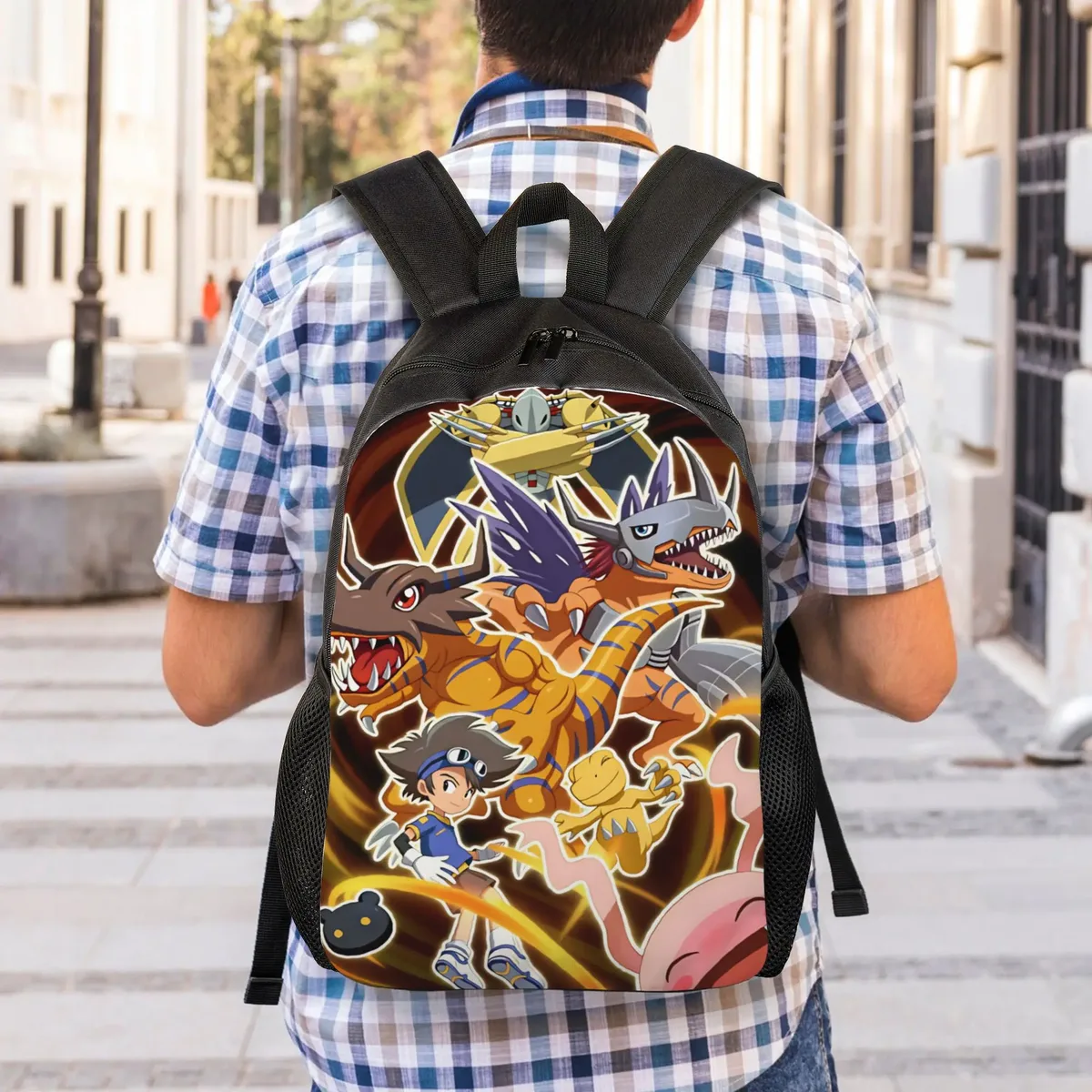 sac à dos digimon, sacs à dos de trekking pour garçons et filles, grands sacs personnalisés pour le lycée, joli sac à dos