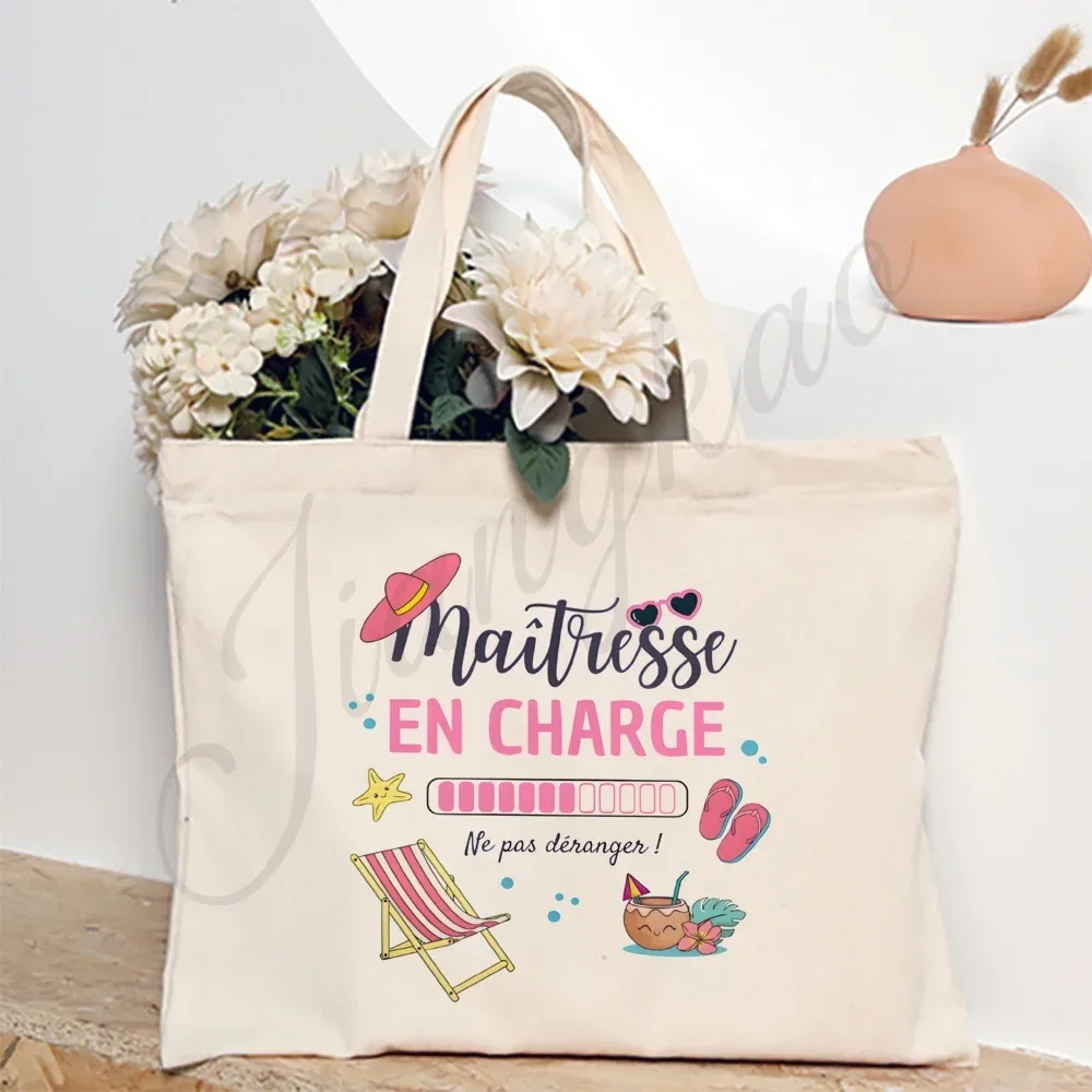 sac fourre-tout imprimé « maitresse maitre en vacances, ne pas déranger », sacs à bandoulière de voyage, cadeau de remerciement pour les enseignants diplômés