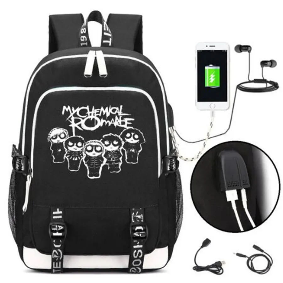 mon romance chimique punk rock impression sac à dos hommes sacs à dos sac à dos étudiants sacs d'école sac à dos pochette d'ordinateur