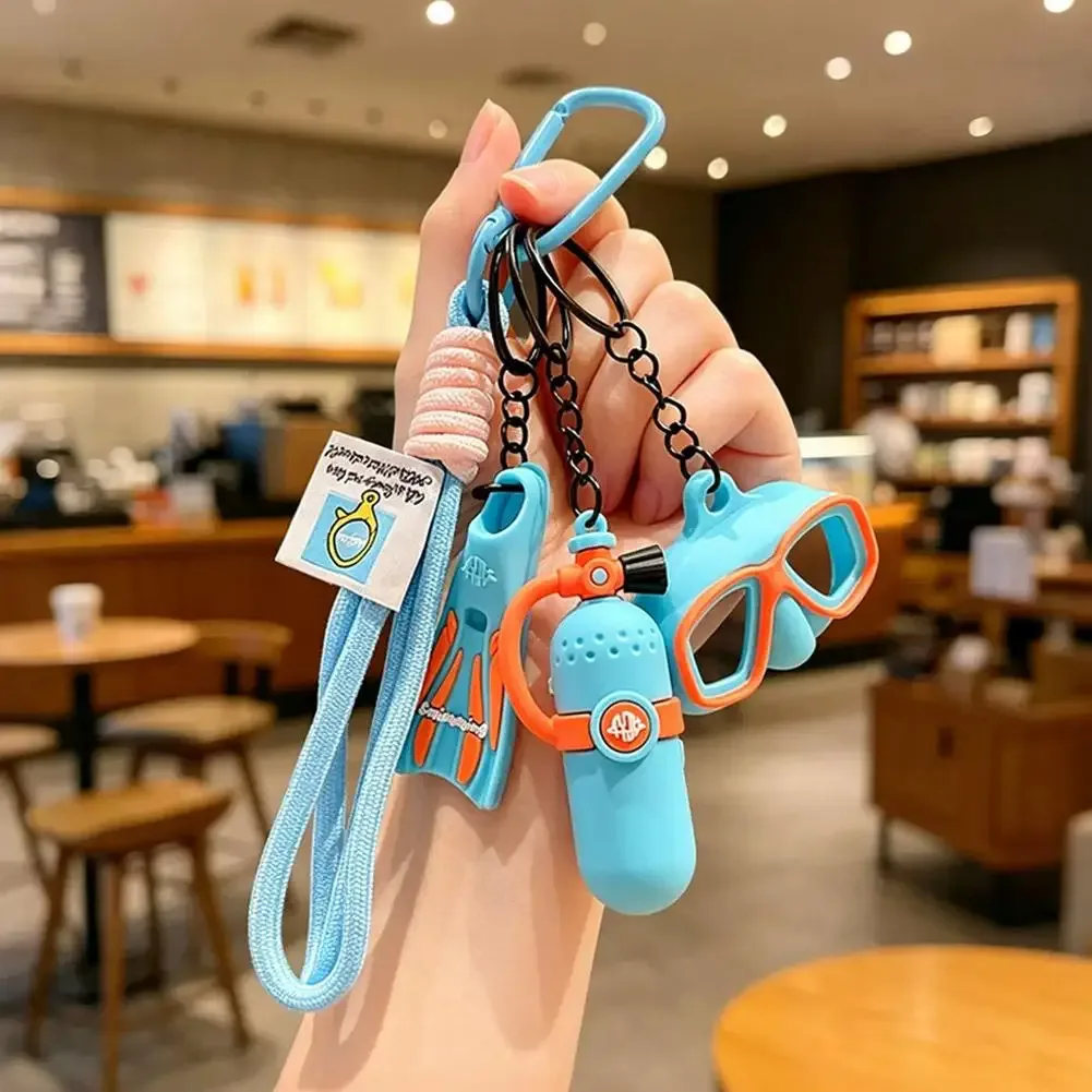 porte-clés de plongée : mini-bouteille d'oxygène, pagaie de natation, masque de plongée – cadeau thème océan pour plongeur, breloque pour sac à dos
