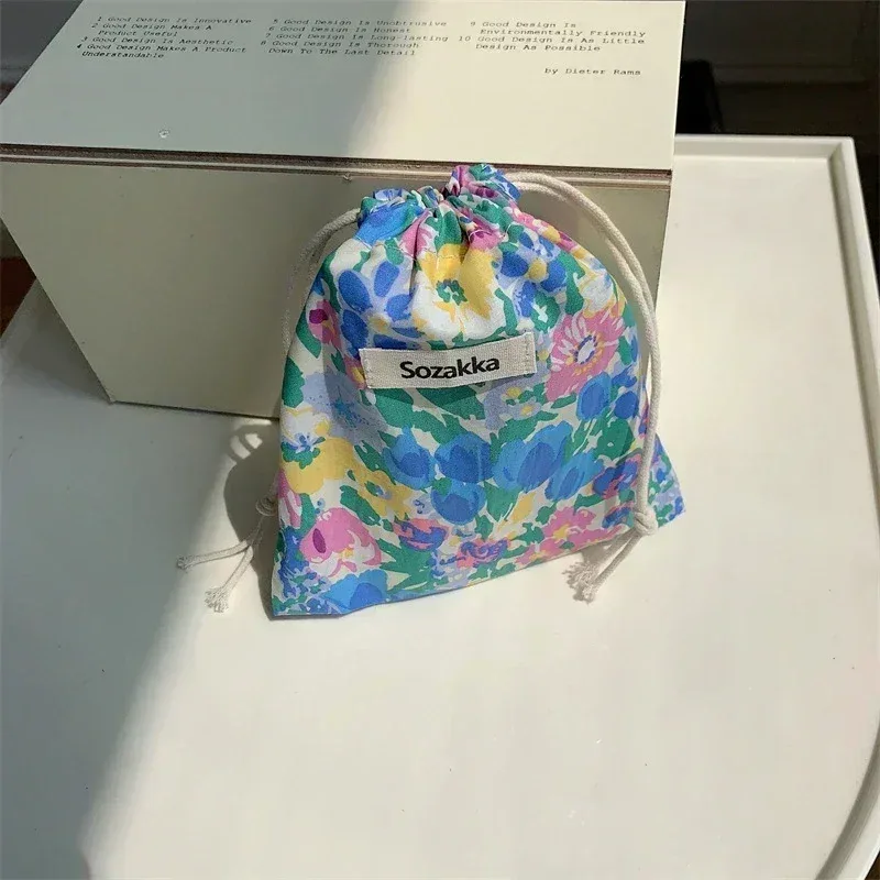 sac de rangement kawaii grill floral proximity wstring, sac à main cosmétique pour femmes, portefeuille de maquillage, petites poudres