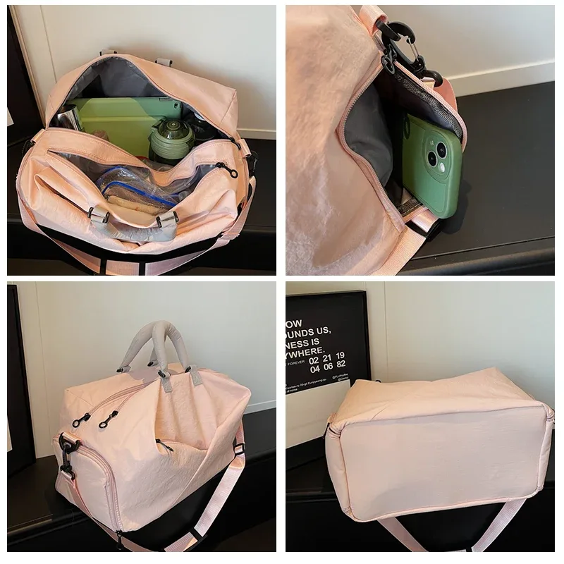 sac de sport pour femme, sac de voyage avec logo, sac fourre-tout de week-end imprimé avec nom, images personnalisées en gros