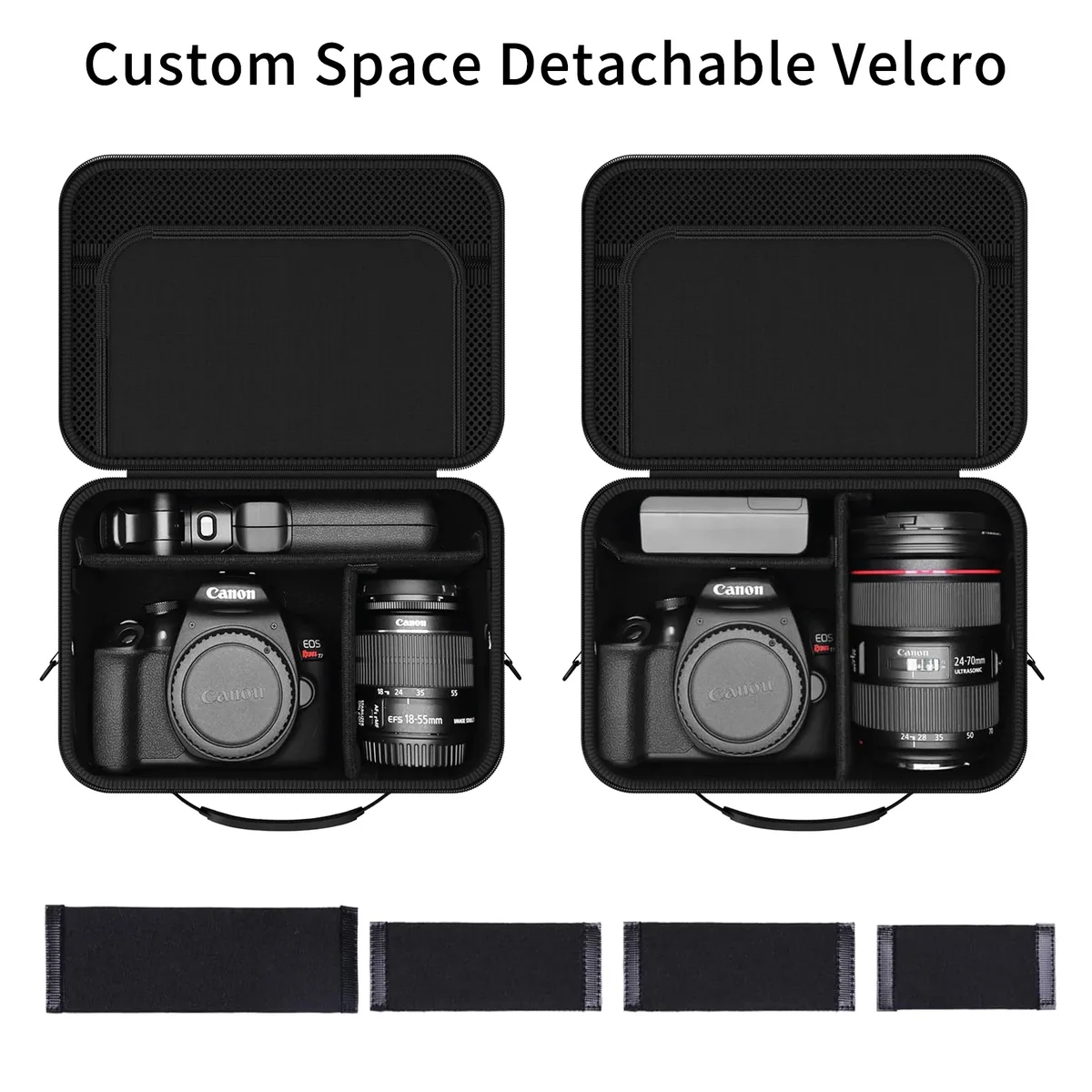 étui pour appareil photo pour canon eos rebel t7/r50/r100 et plus d'appareils photo reflex numériques et sans miroir, sac de voyage portable avec séparateurs réglables