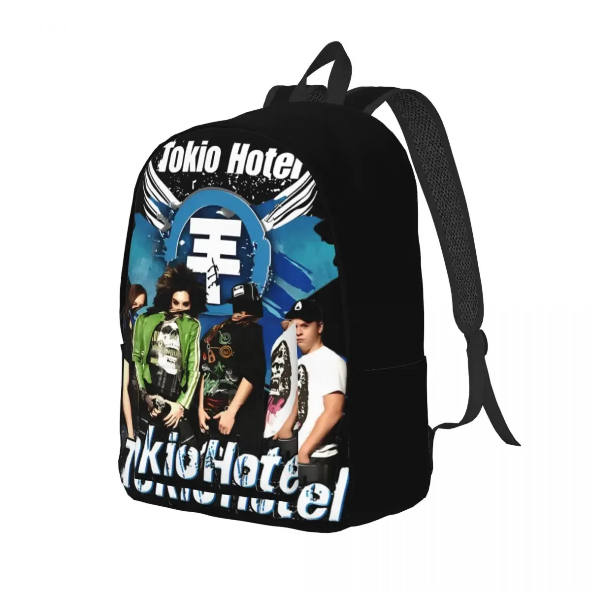 tokio hotel billkaulitz sac à dos pour hommes femmes décontracté étudiant affaires sac à dos rock musique ordinateur portable sac à bandoulière durable