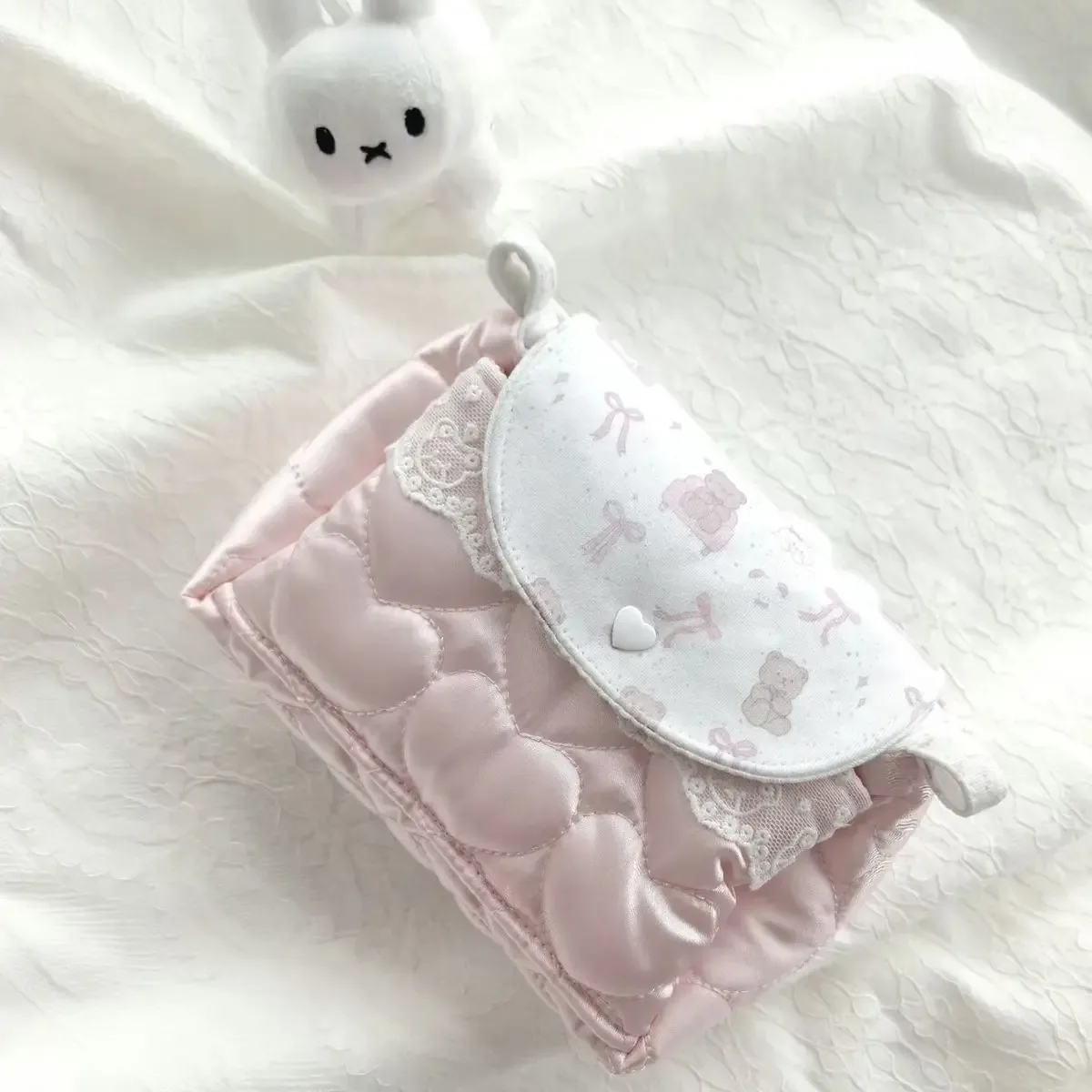 porte-monnaie doux en forme de petit ours mignon, style tendance, sac de rangement à trois compartiments, sac décoratif, sac pour écouteurs, porte-clés pour femme
