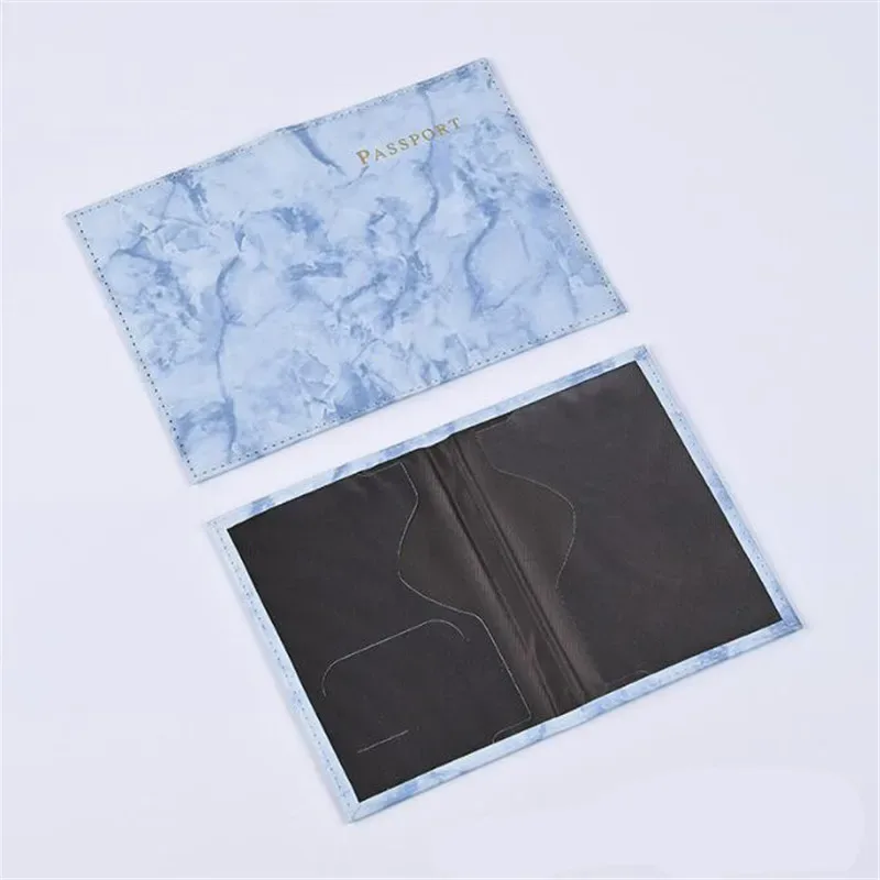 protège passeport marbré polyester gris rose bleu documents carte voyage organisateur credit card wallet identification