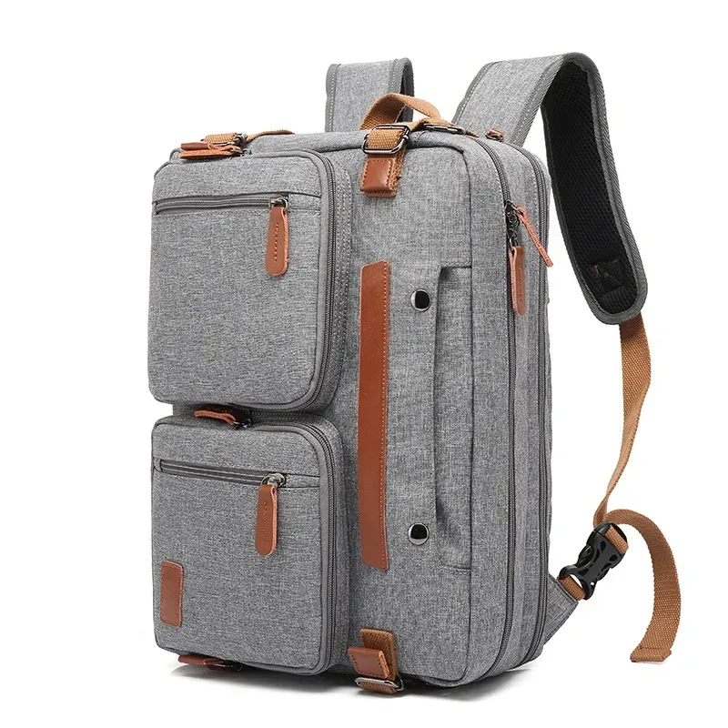 sac à dos personnalisé pour hommes, logo en nylon imperméable à trois usages, sac pour ordinateur portable 15.6/17.3 pouces