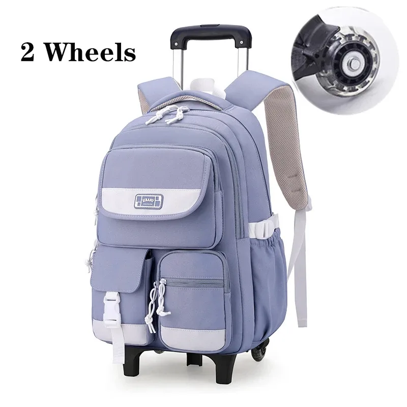 sac à dos d'école à roulettes pour adolescentes, cartable à roulettes, sacs de voyage pour étudiants et enfants, notification