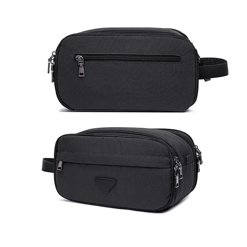 nouveau sac de toilette de voyage pour hommes, grande capacité, tissu oxford, organisateur de maquillage cosmétique, kits dopp de rasage avec double compartiments