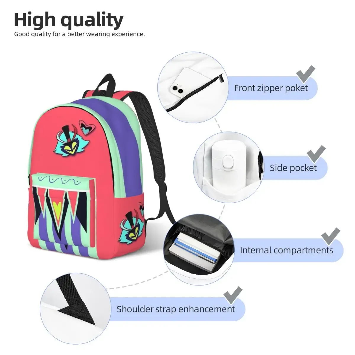 helluva fizzarolli sac à dos classique sport lycée travail sac à dos pour hommes femmes ordinateur portable sac à bandoulière