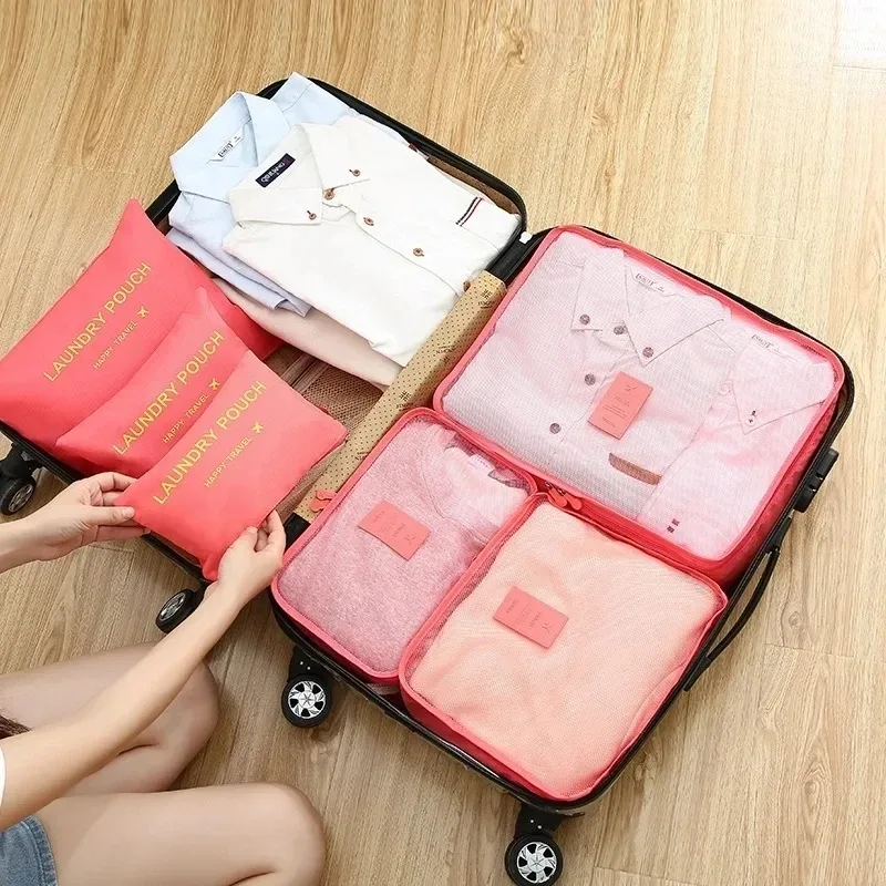 organisateur voyage sacs rangement polyester multifonction cube taille couleur variée usage bagages compression vêtements