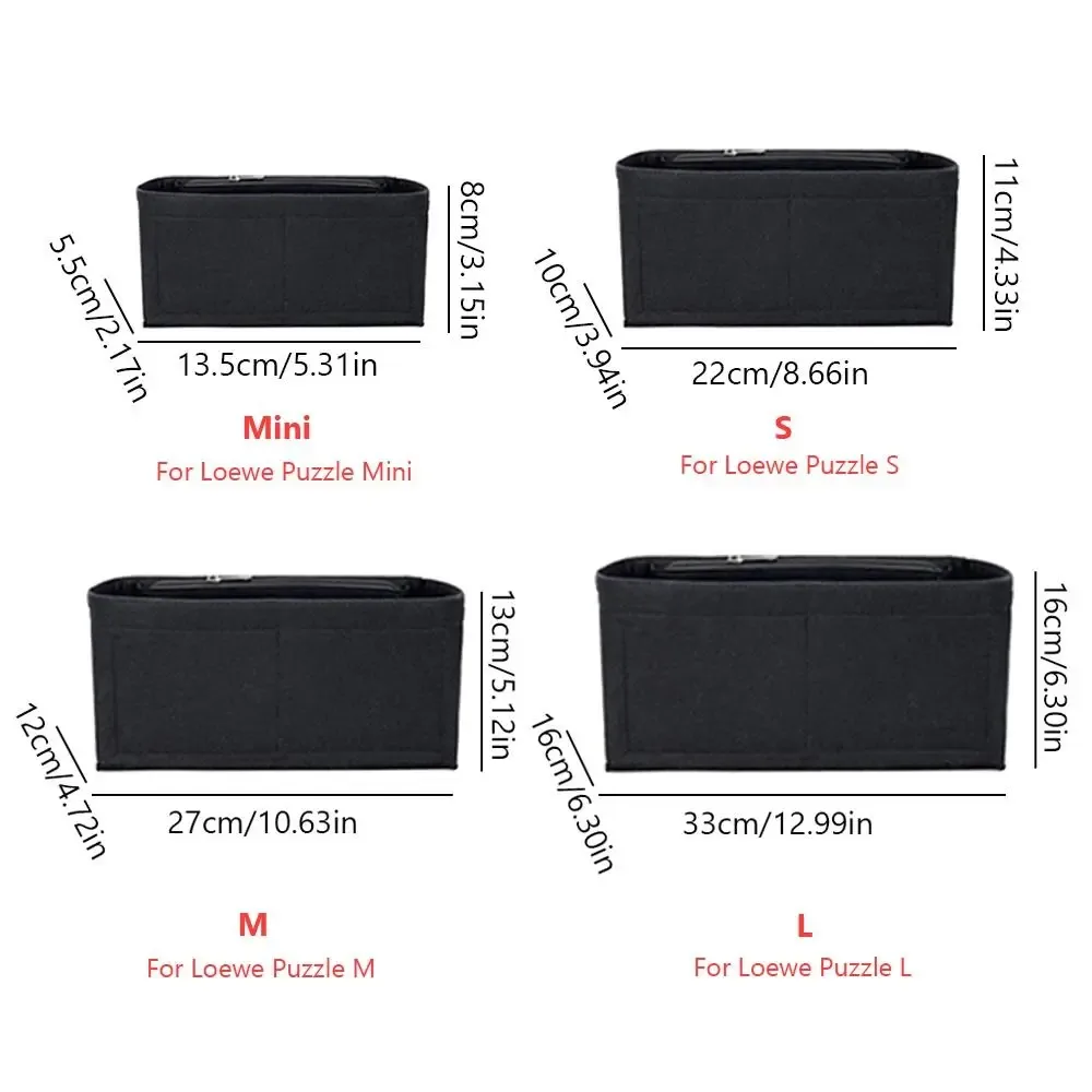 organisateur de sac à main en feutre grande capacité, support de sac, doublure de sac à main, rangement et organisation multi-poches pour loewe puzzle