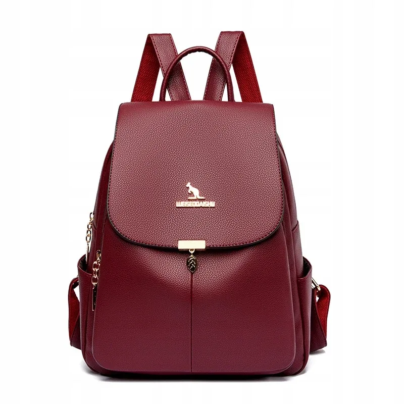 sac à dos en cuir de haute qualité pour femmes, grande capacité, sacs à bandoulière pour l'école, sacs à dos de voyage pour adolescentes, sac à dos de créateur