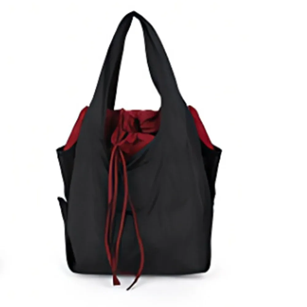 sac à main réutilisable avec cordon de serrage, sac de shopping en nylon imperméable, sac fourre-tout écologique, sac de shopping pliable de grande capacité