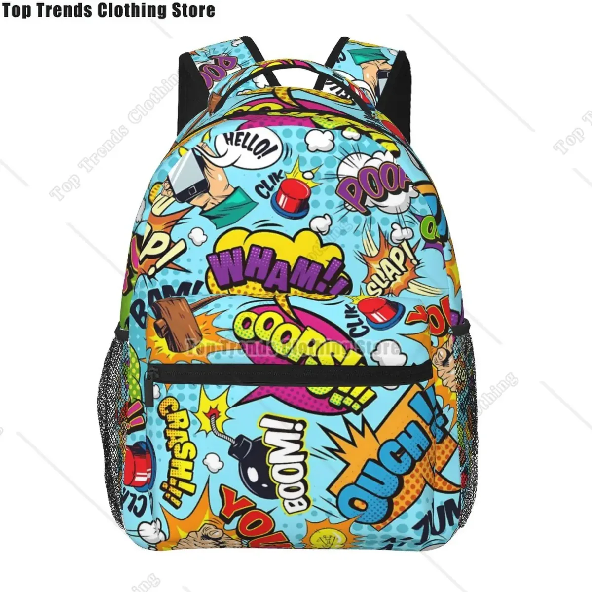 sac dos polyester imprimé graffiti omg savage symboles coeurs unisexe voyage école ordinateur portable