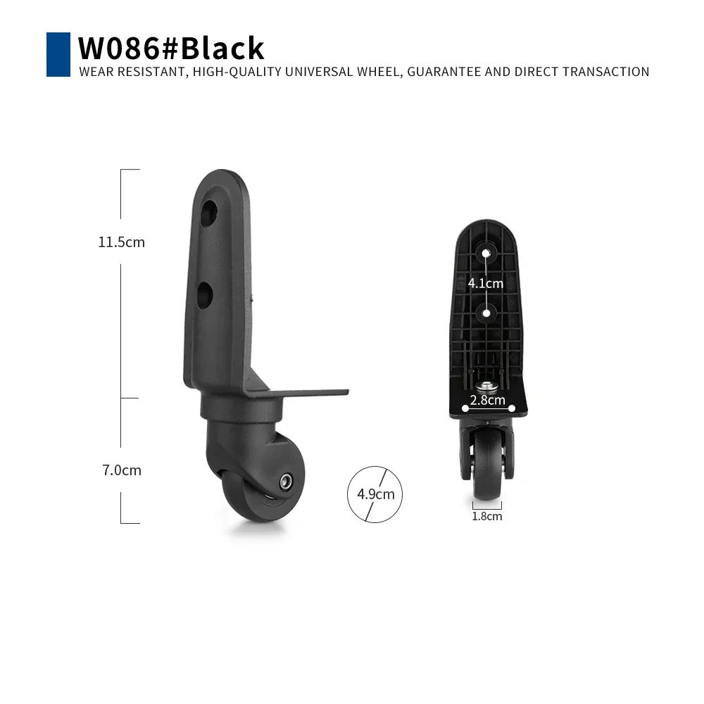 rouleau universel bagage nylon noir froissé structure robuste vis métalliques roulement précision mobilité fluide remplacement accessoire voyage