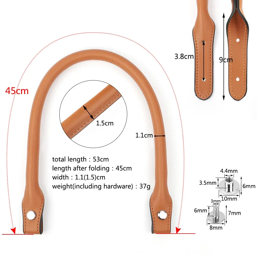 sac à main en cuir pour femmes, 2 pièces, 45cm, sangle de bagage, accessoires de bricolage
