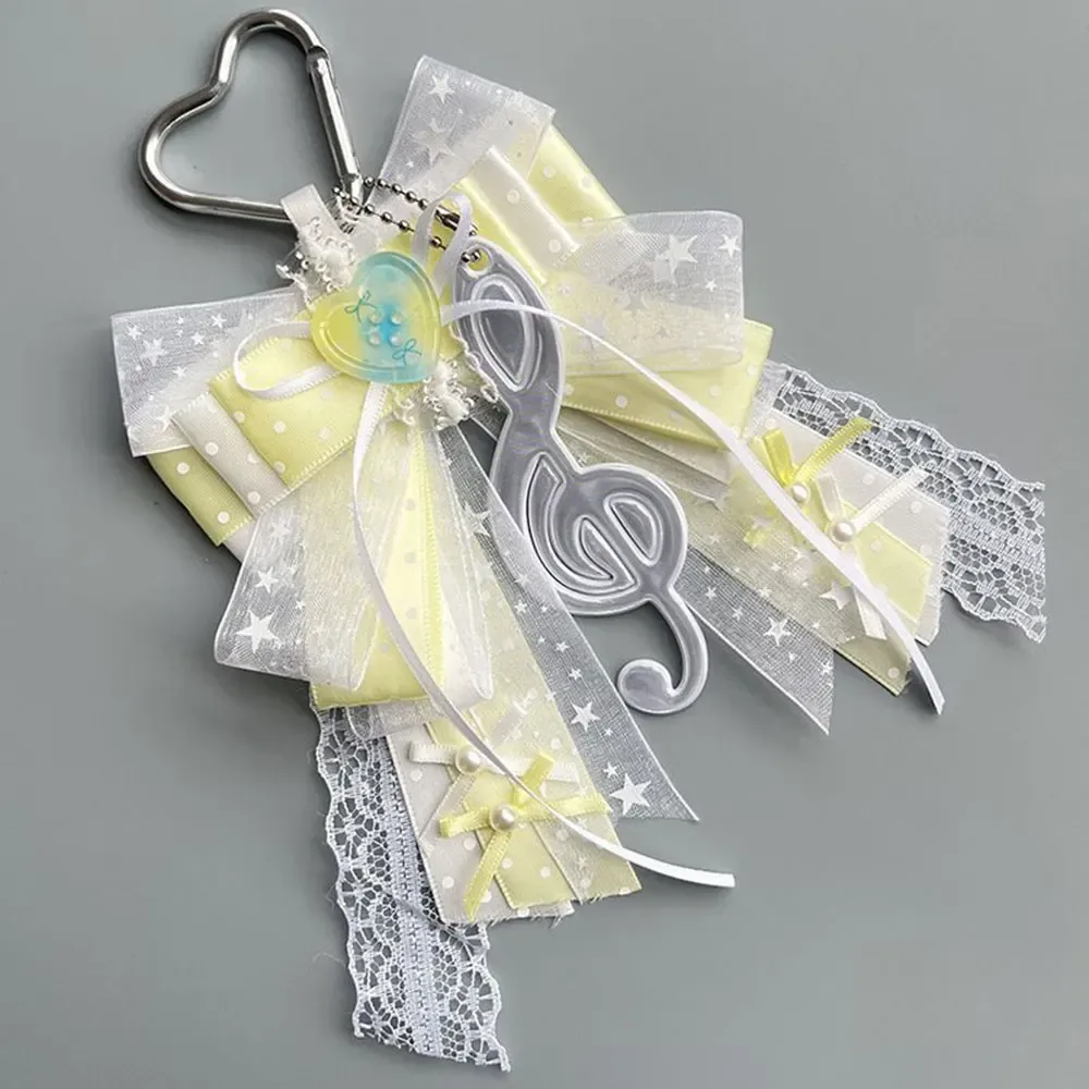 pendentif pour sac ita coréen, dentelle, note de musique, nœud, porte-clés, matériel diy, breloque de sac à dos, pour fans kpop, ornement de sac pain, accessoires de sac