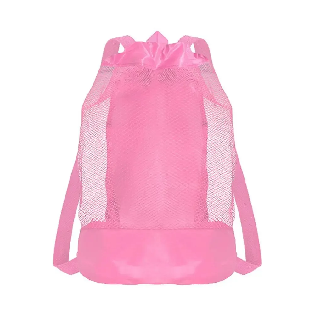 sac à dos en filet pour jouets de plage pour enfants, avec cordon de serrage, pour jouets de sable, collection de coquillages, accessoires de piscine et de natation