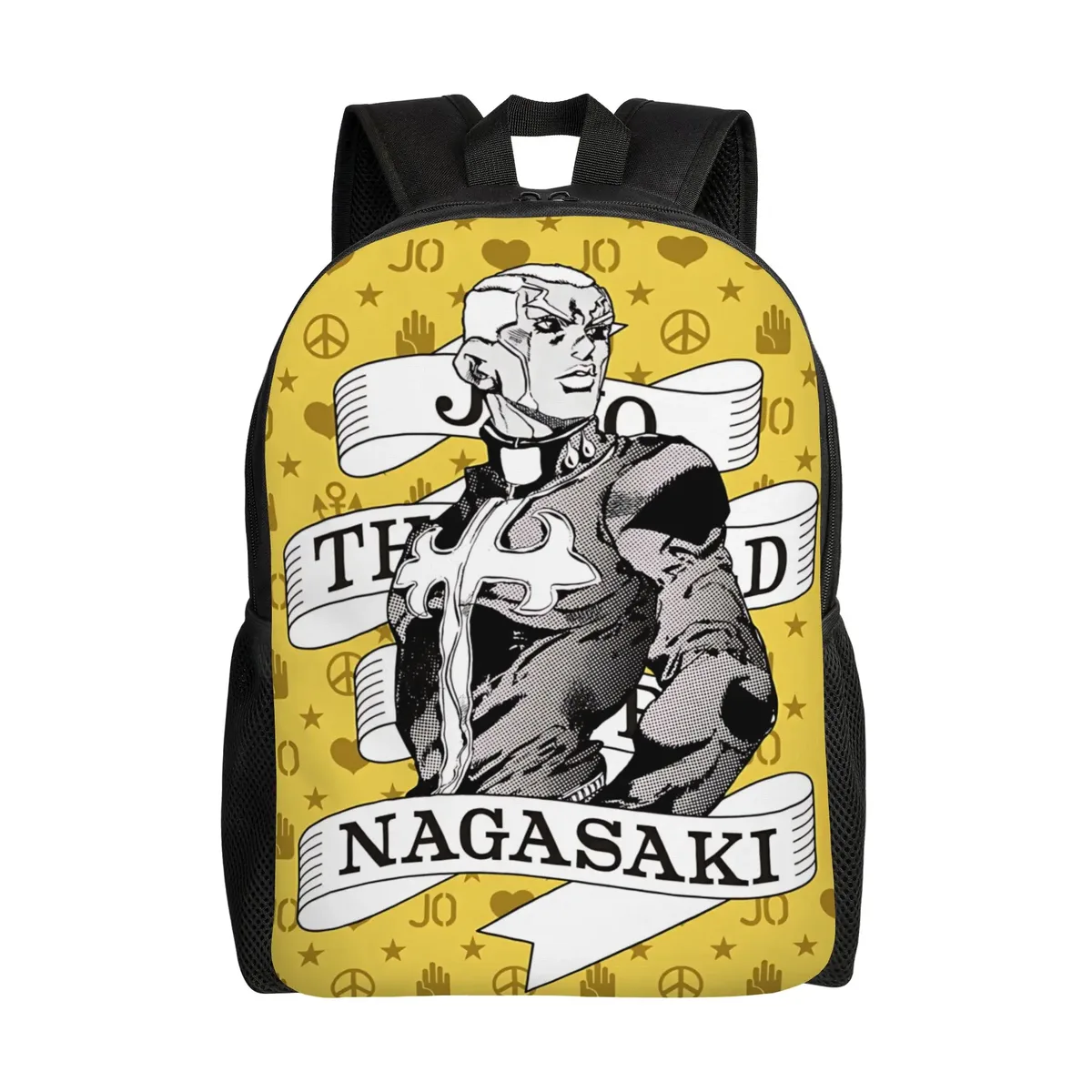 sac à dos jojo's bizarre adventure world, sac ita, sac à dos décontracté pour le camping avec fermeture éclair, motif anime jojo
