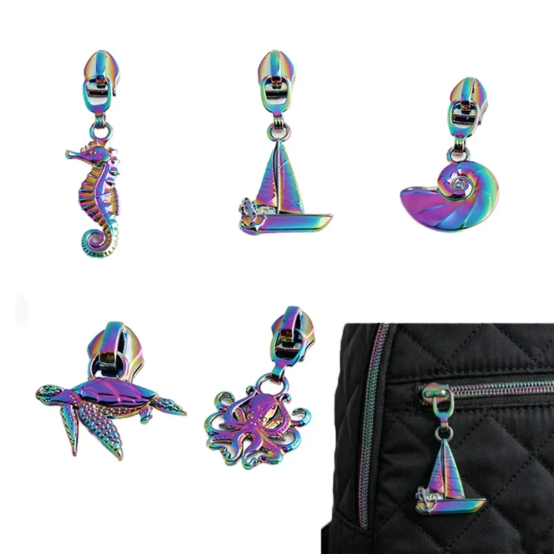 têtes de fermeture éclair arc-en-ciel, 5/10/20 pièces # 5 curseurs de fermeture éclair en nylon adaptés aux sacs à dos, aux sacs tissés, aux pièces de réparation et à la fabrication de portefeuilles en diy