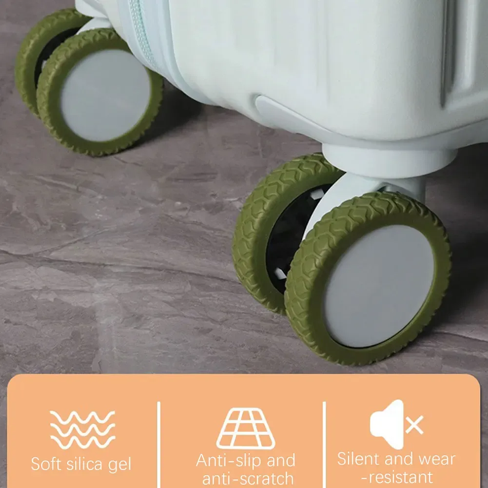 protector housse silicone silent wheel baggage voyage suitcase office chair caster replacement anti scratch noise reducing multi function use