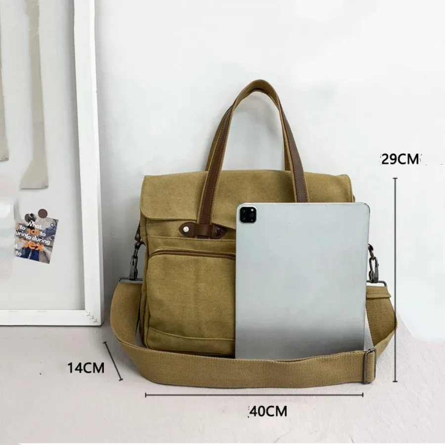 Porte-documents de grande capacité pour hommes, sacs de voyage en toile, sacs à bandoulière de week-end, fourre-tout multifonctionnel avec longue sangle