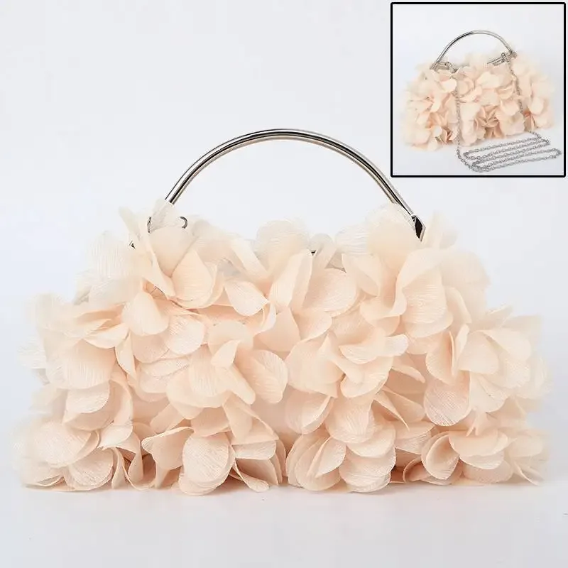 fleur dîner sac à main concepteur chaîne florale bandoulière mariée sac à main embrayages femme pétale soirée pochette robe de mariée sac