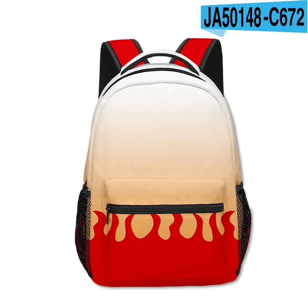 sac dos tissu oxford uni dessin animé géométrique multicouleurs triangles carreaux bandoulière arquée usage voyage