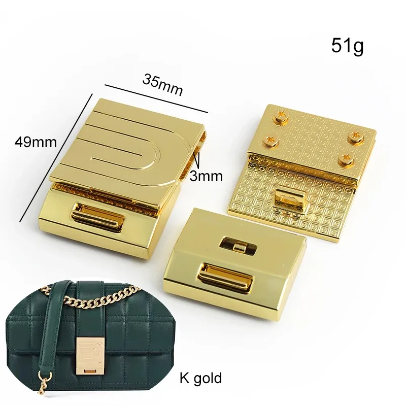 1-5 pièces fermoirs à torsion rectangulaires en métal pour sacs à main, boîtes cadeaux, sacs bandoulière, accessoires et fabrication de sacs diy