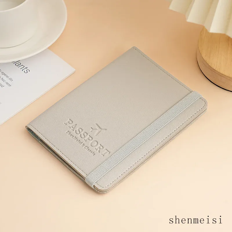 housse de passeport en cuir pu, porte-documents de voyage multifonctionnel, étui de protection de carte avec blocage rfid, étui de protection de passeport fin