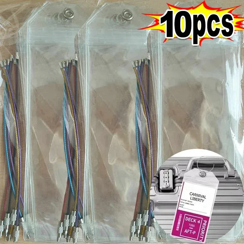 nouveau porte-étiquette de bagage de croisière en plastique pvc épais, joint à fermeture éclair étanche avec boucles en acier inoxydable pour voyage de croisière royal des caraïbes