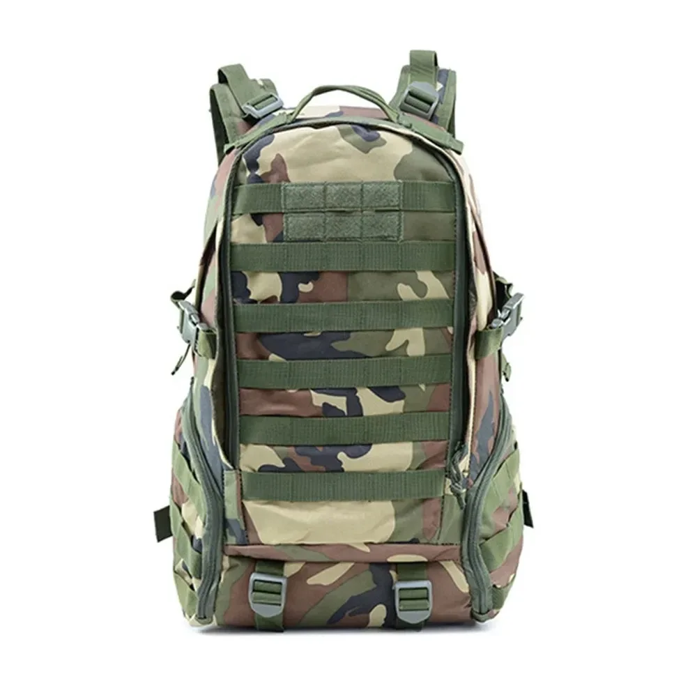 sac dos nylon marron compartiments multicolores design pratique extérieur voyage capacités multiples bandoulières modulables poches latérales usage randonnée escalade