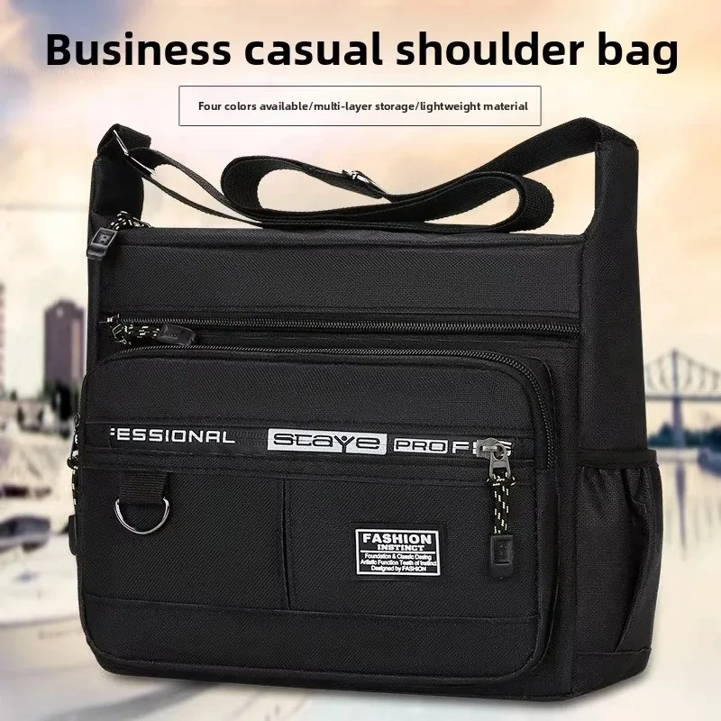 sac bandoulière pour homme, grande capacité, multi-poches, idéal pour les trajets quotidiens, les affaires et les voyages