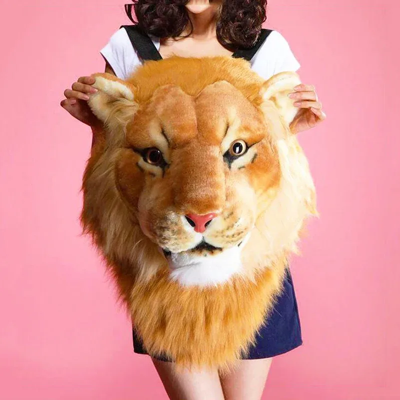 tigre lion sac à dos couple sac à dos 35/60 cm hommes et femmes sacs en peluche fête rassemblement personnalisé créatif tendance conception animale