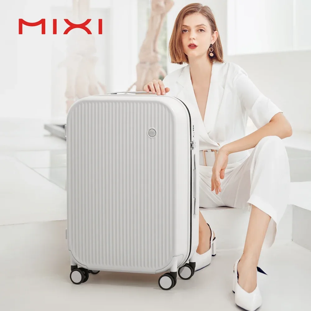 mixi 20 pouces rayé voyage bagages cabine taille bagages léger main étui de transport roulant pc valise 24 26 pouces m9273