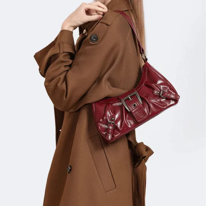 sac à bandoulière plissé rétro y2k pour femme, style maillard, sac sous le bras, pochette, sacs à main pour voyage, travail, shopping – vente chaude