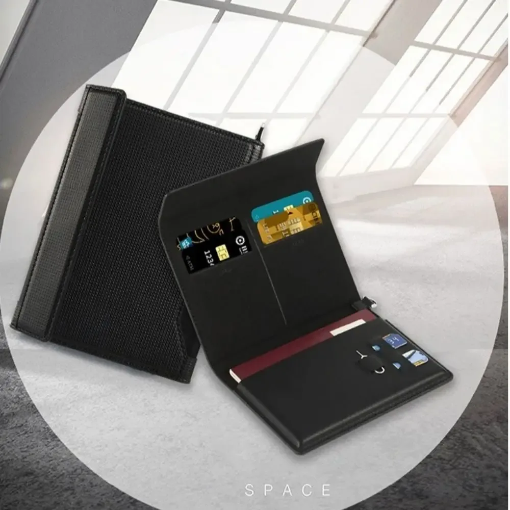 porte-passeport de couleur unie pour carte de voyage, blocage rfid, fente pour billet, couverture de passeport, clip en cuir, design, porte-crédit, utilisation professionnelle