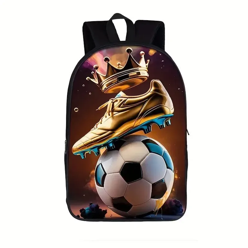 sac à dos de football imprimé en 3d pour étudiants, sac à dos d'école primaire, sac à dos en nylon imperméable et résistant à l'usure