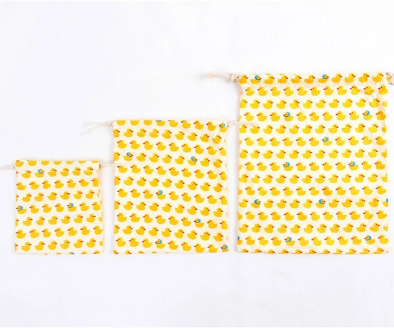 sac à dos en tissu coton pour femme, petit canard jaune, motif kiwi, sac de rangement de poche, design animalier, imprimé de proximité, 3 tailles