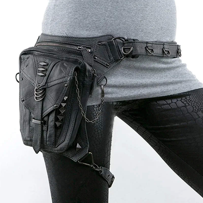 steampunk taille jambe sacs femmes hommes style victorien étui sac moto cuisse hanche ceinture packs messager sacs à bandoulière
