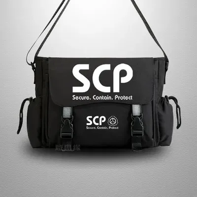 scp sécurisé conta sac de messager décontracté anime cosplay étudiant couverture lumineux sac à bandoulière pour hommes adolescents