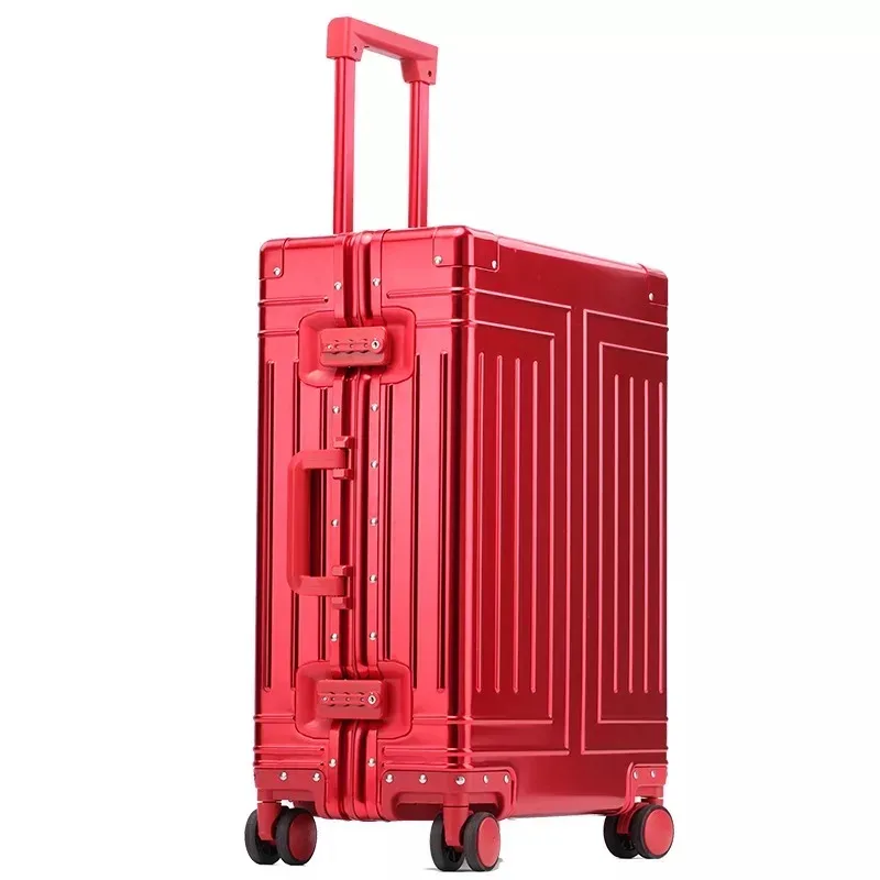 valise de voyage rigide en aluminium, nouvelle valise en aluminium 20'24'26'29' pouces, bagage cabine métallique étanche, sac trolley