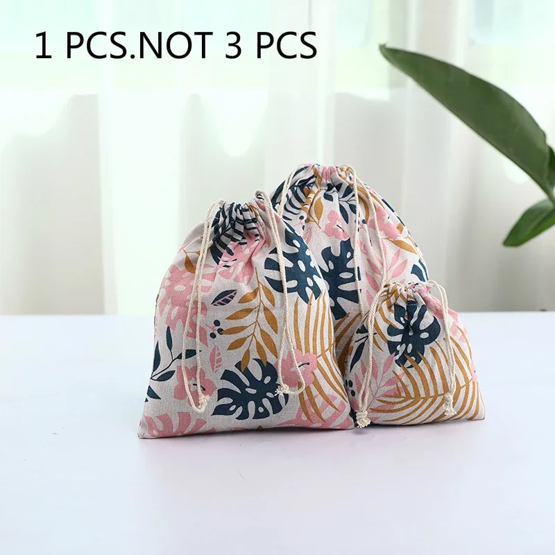 sac à chaussures en lin de coton imprimé, sac à langer de proximité d'impression, sac de rangement scolaire, sac de voyage, sac cadeau de noël, nouveau
