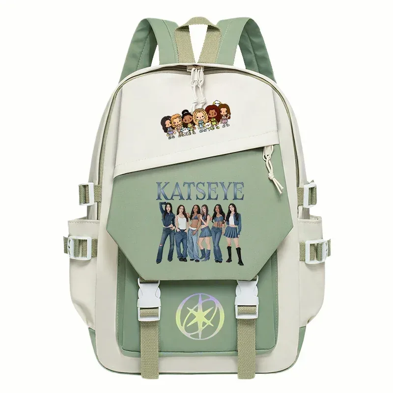 sac à dos katseye multi-poches pour hommes et femmes, sac à dos de voyage décontracté, sac d'école kpop pour adolescentes