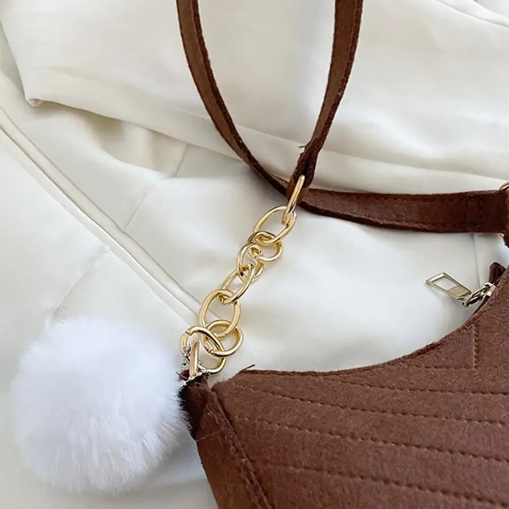 mini sacs à bandoulière en feutre pour femmes, design avancé, sacs à main sous les bras, mini sac de selle