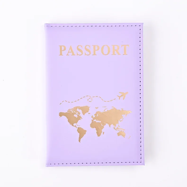 1 pièces sac de couverture de passeport pour femmes hommes pu leathaer mode voyage porte-passeport étui id nom cartes de visite pochette de protection
