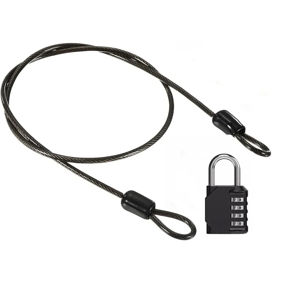 cadenas serrure tsa métallique noir chiffres blancs chaîne métallique voyage compact sécurité antirouille durabilité