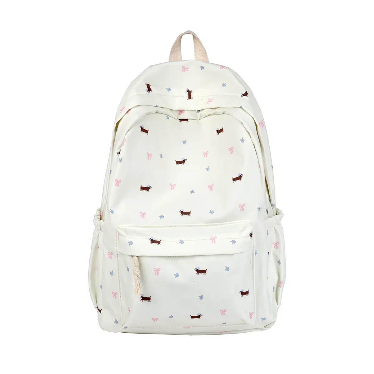 nouveau sac à dos double bandoulière avec imprimé chien, grande capacité, simple et mignon, pour les élèves du collège et du lycée, style streetwear n...